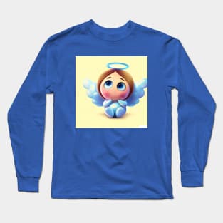 AI Art Cute Angel 3 Abstract Expressionism Effect Long Sleeve T-Shirt